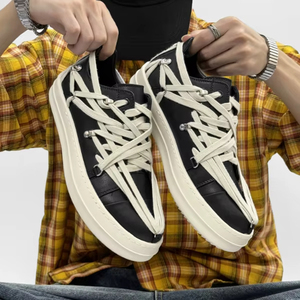 Chaussures de sport en cuir véritable à lacets de marque personnalisée, semelles épaisses, chaussures de basket-ball décontractées pour hommes et femmes dans des boîtes d'origine - Product Image 2