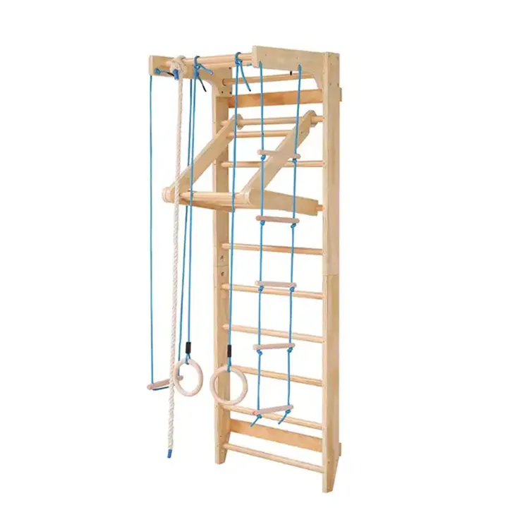 Wall Bars Wood Stall Bar Gym Gymnastic Swedish Ladder Home Children Climbing Frame Wall Climbing Toy for Kids