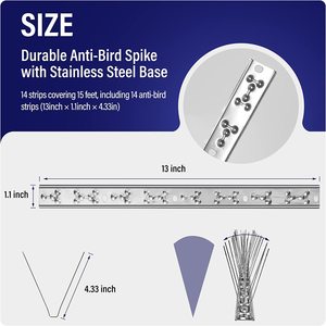 Thép không gỉ caltrops Spike Kit Giữ Off Cat só<span class=keywords><strong>c</strong></span> <span class=keywords><strong>r</strong></span>ăn đe bẫy bền Pigeon Repeller thiết bị ngoài trời chống chim gai - Product Image 2
