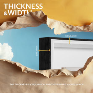 Großhandel Holzrahmen für Bilder Quadratisches Design Abgeschrägte Kanten Schwarz und Weiß Maßgefertigter Holz-Fotorahmen Familiendekoration - Product Image 3