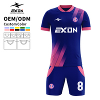 Hochwertige Maßgefertigte Himmelblaue Fußballtrikots Fan-Edition Atmungsaktiv Sublimiertes Silikon-Logo oder Stickerei Polyester Spandex