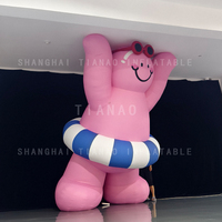 Poupée gonflable avec cercle de natation poupée rose gonflable mascotte de dessin animé gonflable pour la décoration ou la publicité