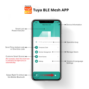 Kunci Pintu Pintar Biometrik Nirkabel Elektronik dengan Aplikasi Pengendali Sidik Jari Tuya untuk Keamanan Rumah <span class=keywords><strong>Digital</strong></span> - Product Image 4