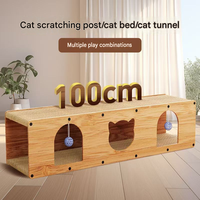 Novayapetix Tunnel à gratter écologique pour chat, jouet durable en carton, griffoir, lit plat, protecteur de meubles pour chat
