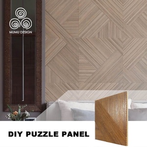 MUMU Tấm Ván Tường Gỗ Nguyên Khối Trang Trí Nội Thất Mộc Mạc Cổ Điển Thiết Kế Độc Đáo 3D - Product Image 3