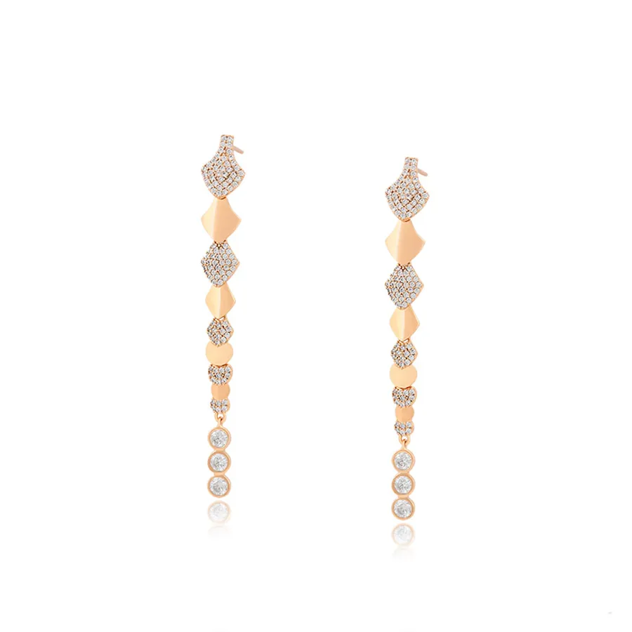 X000010393 xuping High-end luxury series Streamline discounted price copper jewellery 18K gold color Stud earring