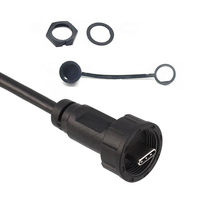 Câble USB-C étanche Cie Circle Interconnect IP67 ou IP68, connecteur Type-C à montage sur panneau, gaine en PVC, transfert de données et d'alimentation, -30~70°C