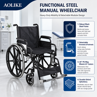 Fauteuil roulant manuel pliable, cadre en acier, ultraléger, respirant, pour hôpital, soins à domicile et centre de réadaptation