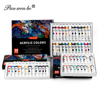 Panwenbo 12ml Tubes Artiste Qualité Non Toxique Riche Pigments Couleurs 12 Couleurs Art Acrylique Peinture Tubes Ensemble pour Toile Argile Céramique