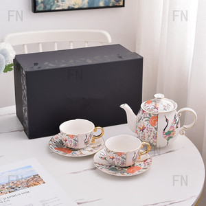 Tasse à café en céramique de luxe royale 200 ml avec soucoupe, ensemble personnalisé pour le thé de l'après-midi et les boissons - Product Image 1