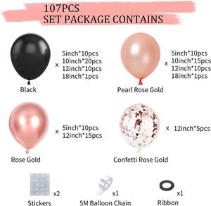 Ensemble d'arche et de guirlande de ballons dorés Décoration de fête d'anniversaire de mariage de Noël - Product Image 3