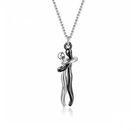 S925 Sterling Silver Hug Collier Câlin Couple Méchant Pendentif Collier Amoureux Couple Bijoux Clavicule Chaîne