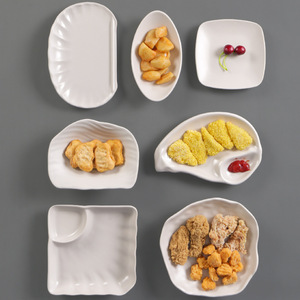 Assiettes en mélamine de forme irrégulière, couleur unie, pour fêtes, collations, plats créatifs, desserts, plateaux de service pour restaurants - Product Image 1