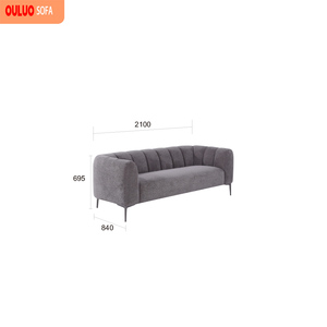 <span class=keywords><strong>Canapé</strong></span> modulaire moderne <span class=keywords><strong>3</strong></span> <span class=keywords><strong>places</strong></span> en tissu avec rembourrage en mousse, forme ronde, pieds en métal, design <span class=keywords><strong>confortable</strong></span> pour salon - Product Image 4