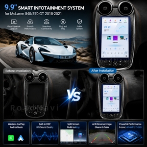 Autoradio Android 13 9,9'' RoadNavi avec écran HD, navigation pour McLaren 540 <span class=keywords><strong>570</strong></span> GT 2015-2021, lecteur multimédia vidéo, Carplay, GPS - Product Image 2