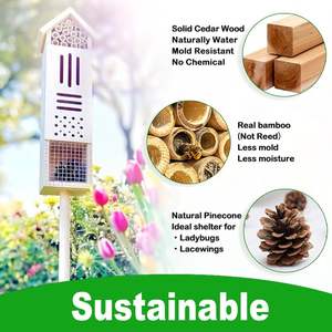 Casa <span class=keywords><strong>de</strong></span> Madera para Insectos, Hotel para Insectos, <span class=keywords><strong>Mariposas</strong></span>, Mariquitas, Hábitat Natural para Insectos Beneficiosos, Decoración <span class=keywords><strong>de</strong></span> Jardín, Personalizable - Product Image 2