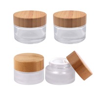 Pot en verre ambré de luxe 1oz 2oz 4oz 16oz 8 oz cosmétique 5g 10g 20g 30g 50g 100g 200g Pot en verre ambré avec couvercles