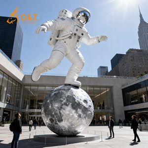 D & Z Art Group Escultura de astronauta de metal grande en la Luna Estatua de astronauta al aire libre personalizada de tamaño real para exhibiciones de Ciencia - Product Image 2