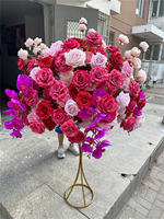 Neuestes Design Hochzeits-Tischdekoration Echte Seidenrosen in Rosa für Heiratsanträge