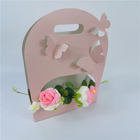 Boîte d'emballage en papier découpé papillon 3D pour décoration florale Boîte pliante plate