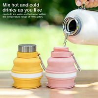 Bouteille d'Eau Pliable en Silicone Portable de 300 ml, Sans BPA, Anti-Fuite, Peu Encombrante, Idéale pour le Camping, les Voyages, l'École et les Enfants