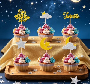DAMAI New Eid al-Adha <b>decorative</b> props & gifts moon star sheep <b>cake</b> toppers party <b>supplies</b> Stars and moon <b>cake</b> <b>decoration</b> 12pcs - Product Image 5