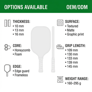 Raquete de Pickleball em Fibra de Carbono T700 Termoformada com Núcleo de Espuma de 16mm, Logotipo OEM <span class=keywords><strong>e</strong></span> Gráficos Personalizados - Product Image 2