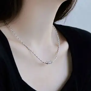 Dylam Minimalist Collares De Plata Para Mujer Twisted Link Chain 925 Sterling Silver Necklaces Chain Necklace Pendants For Women