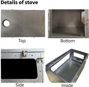 [Nave da USA] pieghevole in titanio 38.5cm grande formato tenda stufa con vetro laterale per la combustione all'aperto cottura DANCHEL all'aperto <span class=keywords><strong>TSG</strong></span> - Product Image 3