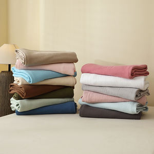 Couverture <span class=keywords><strong>de</strong></span> Lit et Canapé en Mousseline <span class=keywords><strong>de</strong></span> <span class=keywords><strong>Coton</strong></span> Pur Fil Retors, Couleur Sarcelle, Unie, Vintage, Portable, Toute Saison, Six Couches en <span class=keywords><strong>Gaze</strong></span>, Grand Lit/Lit Simple - Product Image 1