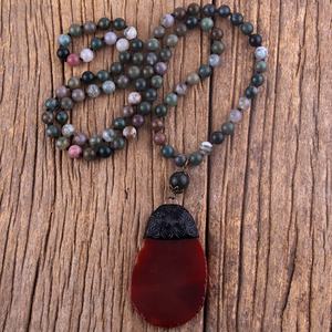 Nieuwe ontwerp lange geknoopte sieraden Amazoniet India Agaat steen ketting Agaat soldaat hanger steen hanger ketting - Product Image 4