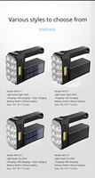Senter Genggam Plastik Murah Isi Ulang USB Portabel 8 Led Lampu Sorot Tenaga Surya