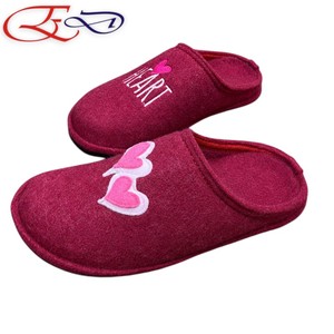 <b>Cozy</b> Ladies' Felt <b>Slippers</b> Soft Warm Anti Slip Latex Sole Light Weight Round Toe House Footwear for Autumn Winter Daily Wear - Product Image 1