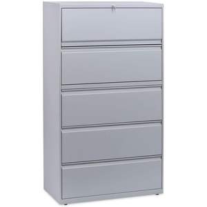 Alera Light Gray 5-Drawer Lateral File 36\" X 18.63\" X 67.63\" 1 Legal/Letter/A4/<b>A5</b>-Size File Metal Material - Product Image 3