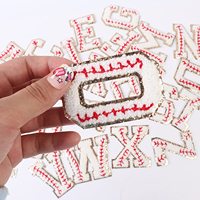 Patchs thermocollants personnalisés en chenille brodée avec lettres, chiffres et initiales pour vêtements et chapeaux, vente en gros pour les jours de match de baseball