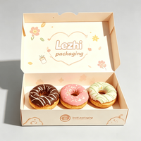 Boîtes à donuts personnalisées en gros, faciles à assembler, emballages alimentaires pour desserts, boîtes à donuts, boîtes à mochi donuts
