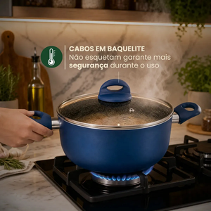 Juego de ollas y sartenes modernas de alta calidad con mango suave al tacto, revestimiento cerámico, 12 piezas, de aluminio. - Product Image 4
