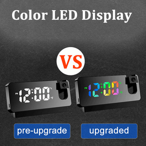EMAF Time <strong>Day</strong> Temperature Projection Mirror Alarm <strong>Clock</strong> <strong>Digital</strong> Table Alarm <strong>Clock</strong> Silent Work Children Bedroom Projector <strong>Clock</strong> - Product Image 4