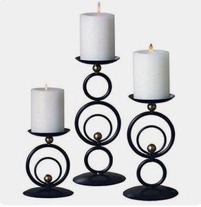 Soportes de portavelas antiguos negros Pilares de velas creativos hechos a mano para decoración del hogar con tarro de vela único - Product Image 5