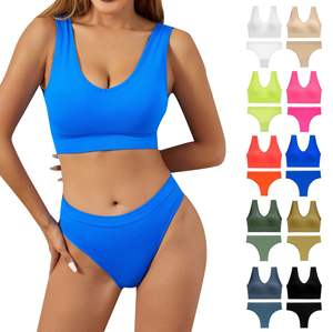 Shock-Absorbing Wire Free Knitted Sporty <b>Sports</b> <b>Bra</b> Set U <b>Backless</b> Sexy Beauty Vest Big Chest Comfort Seamless Breathable Quick - Product Image 1