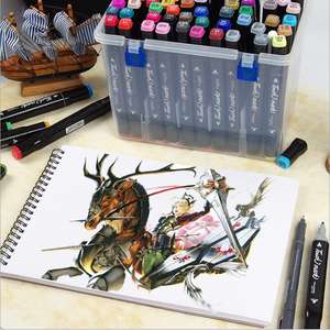 Marqueurs permanents professionnels Master Markers à double pointe, à base d'alcool, double extrémité, pour l'art et le graffiti, avec pointe biseautée et pointe pinceau - Product Image 3