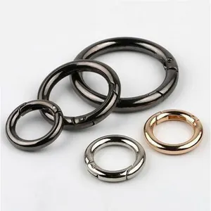 Wholesale high quality gold silver gunmetal round circle snap spring buckle clasp closure