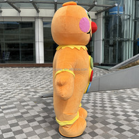 Costume de mascotte gonflable homme pain d'épices de 2 m 2,6 m, costume d'homme pain d'épices pour adulte pour fête de Noël