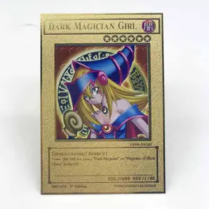 DARK MAGICIAN GIRL yu gi oh CUSTOM METAL YUGIOH METAL CARD Gold Golden TRADING CARD GAMES