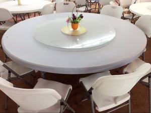 Mesa Redonda Plegable de Plástico Y160 para Banquetes, Mesa Redonda Giratoria para Restaurante para 8 Personas, Mesas Redondas para Bodas de Uso en Exteriores - Product Image 5