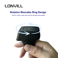 LONVILL USB filaire BT sans fil Finger Wearable 2d Qr Code Reader Manual Keystroke Ring Barcode Scanner