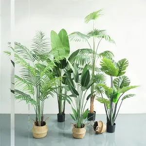 Mini bonsaï en plastique, 1 pièce, grand, faux arbre décoratif en Pvc, plante de palmier artificiel avec Pots de fleurs, bon marché