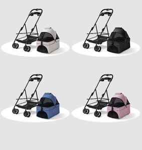 Pet Both Hands Fold 4 Wheels Pet Wagon <b>Stroller</b> for Cats & <b>Dogs</b> <b>Stroller</b> - Product Image 2