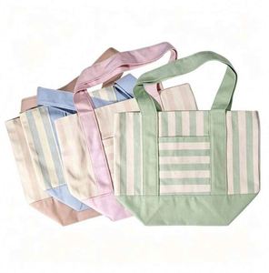 Vintage Bohemian Striped <b>Canvas</b> Tote Bag with Spacious Foldable Design for Ladies Daily Shopping <b>Beach</b> Trips & Travel - Product Image 3