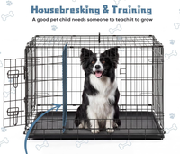 Cages pour animaux de compagnie en métal pliables, robustes et de luxe, avec plateau, faciles à assembler, pour une utilisation en intérieur et en extérieur, pour chiens et chats